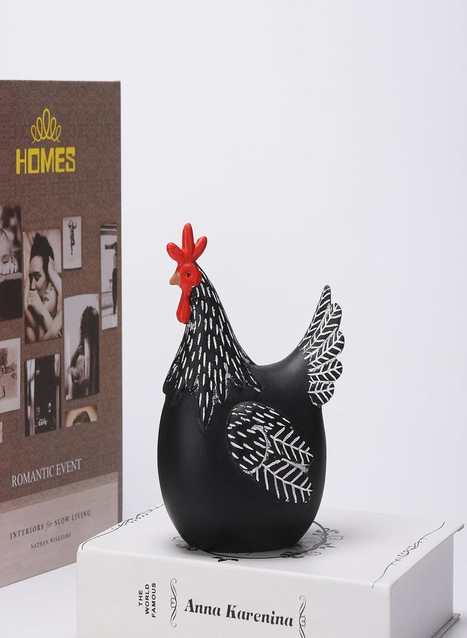BRABUD Sitting Hen Statue Resin 6.3'' Tall Black Fat Hen Figurine Indoor Home Kitchen Shop Desk Decoration TQGJBS642 - Image 5