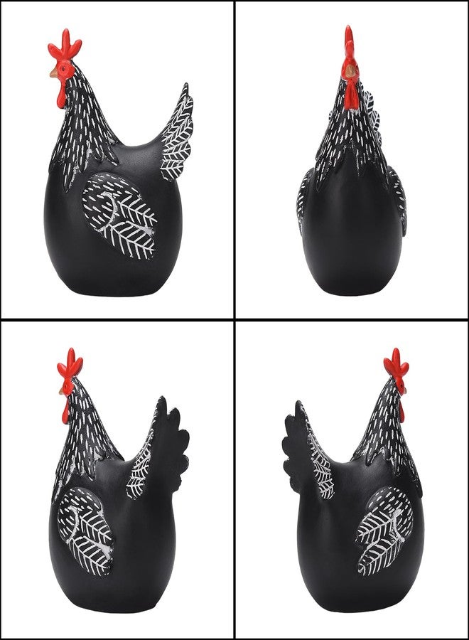 BRABUD Sitting Hen Statue Resin 6.3'' Tall Black Fat Hen Figurine Indoor Home Kitchen Shop Desk Decoration TQGJBS642 - Image 4