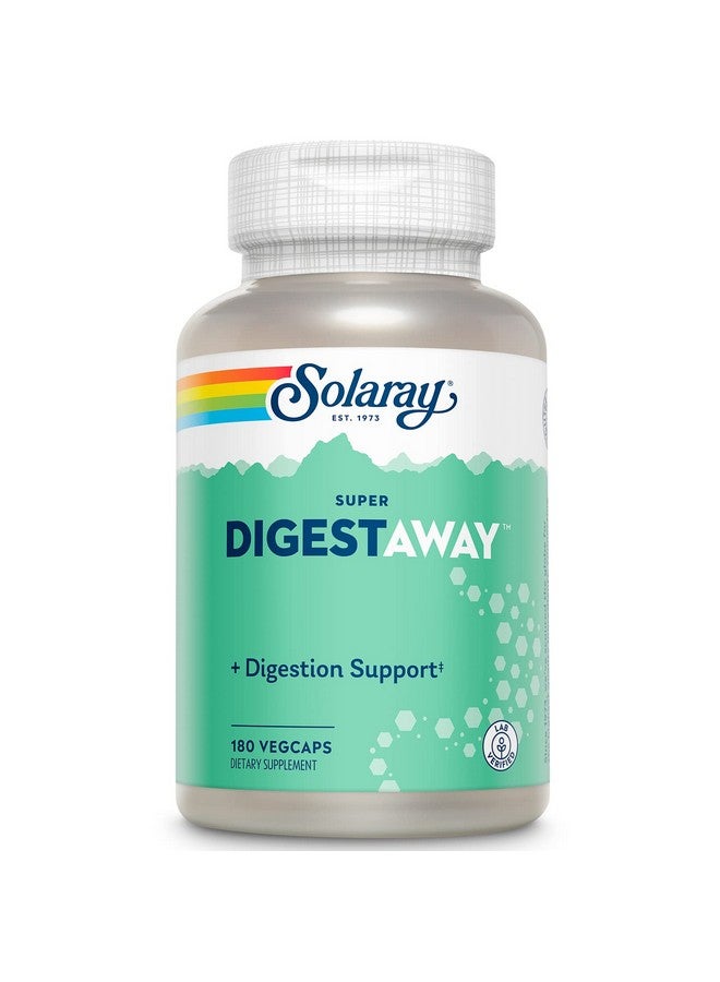 SOLARAY Super Digestaway Digestive Enzymes - Pancreatin, Papain, Ginger, Pepsin, Betaine HCl, Aloe Vera, and More - Digestion & Nutrient Absorption Support - Lab Verified - 180 VegCaps - Image 1
