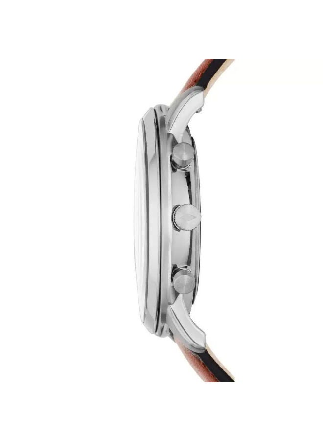 FOSSIL Men Leather Chronograph Wrist Watch FS5453 - Image 4