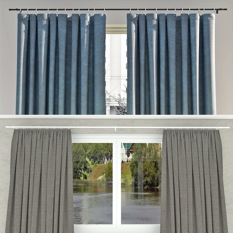 Easy Practical Black Curtain Rod 0 63 Inch Diameter For 23 To 44 Inch Windows Wear Resistant Easy Install - Image 2
