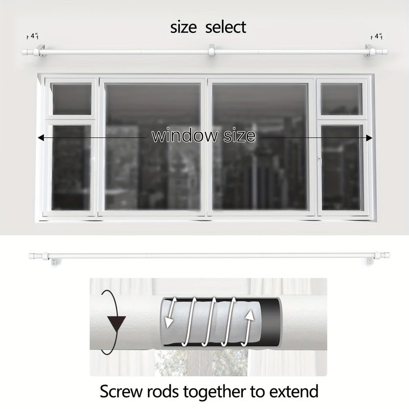 Easy Practical Black Curtain Rod 0 63 Inch Diameter For 23 To 44 Inch Windows Wear Resistant Easy Install - Image 5
