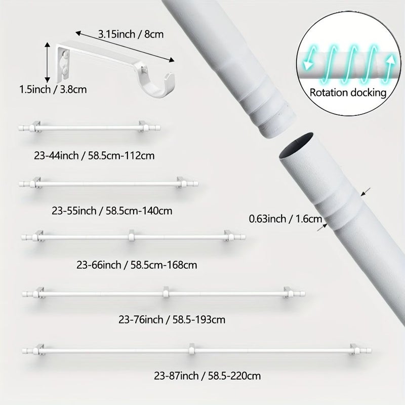 Easy Practical Black Curtain Rod 0 63 Inch Diameter For 23 To 44 Inch Windows Wear Resistant Easy Install - Image 3