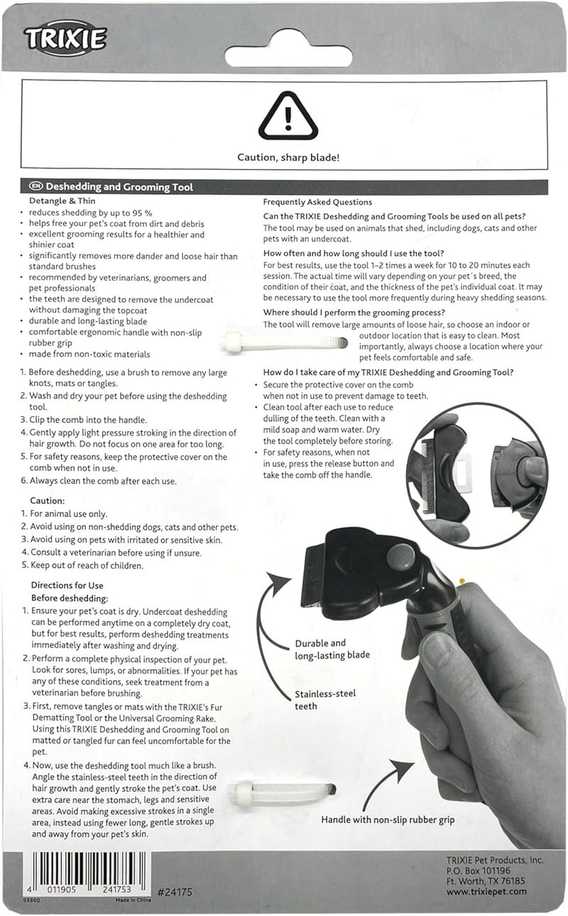 TRIXIE Pet Deshedding and Grooming Tool for Cats and Dogs - Image 3