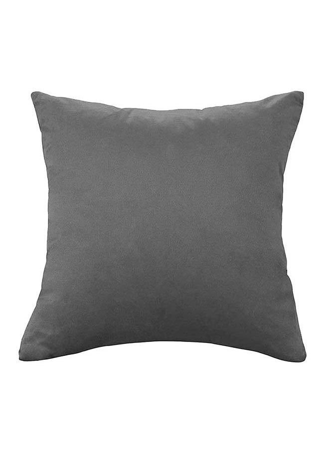 House One Set of 5 pieces Square Soft Velvet Decorative Cushion with Solid Design and Attractive Colors 45x45 cm - Dark Grey - Image 2