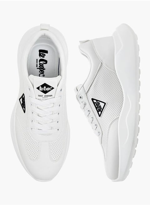Men's Mesh Textured Shoes with Lace-Up Closure