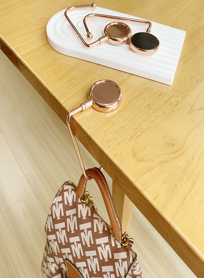 KSMD Rose Gold Purse Hook Hanger,Mental Clutch Holder,Handbag Storage Decor Table Hook for Women 2 Packs - Image 5