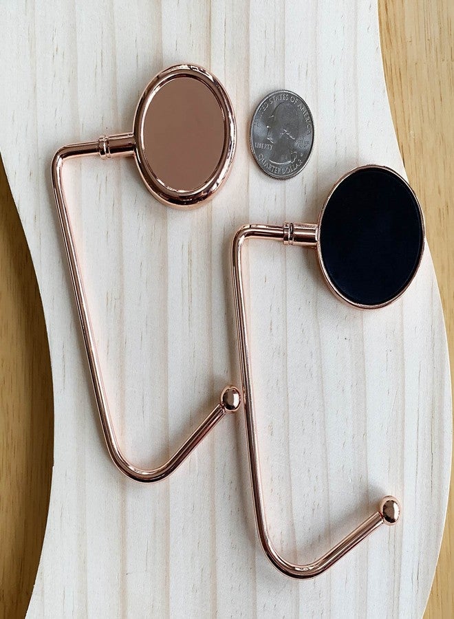 KSMD Rose Gold Purse Hook Hanger,Mental Clutch Holder,Handbag Storage Decor Table Hook for Women 2 Packs - Image 3