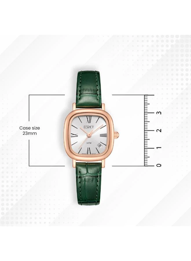 ECSTACY White Women's Genuine leather Analog Watch E25510-RLHW - 23 mm for Women | Best Price UAE