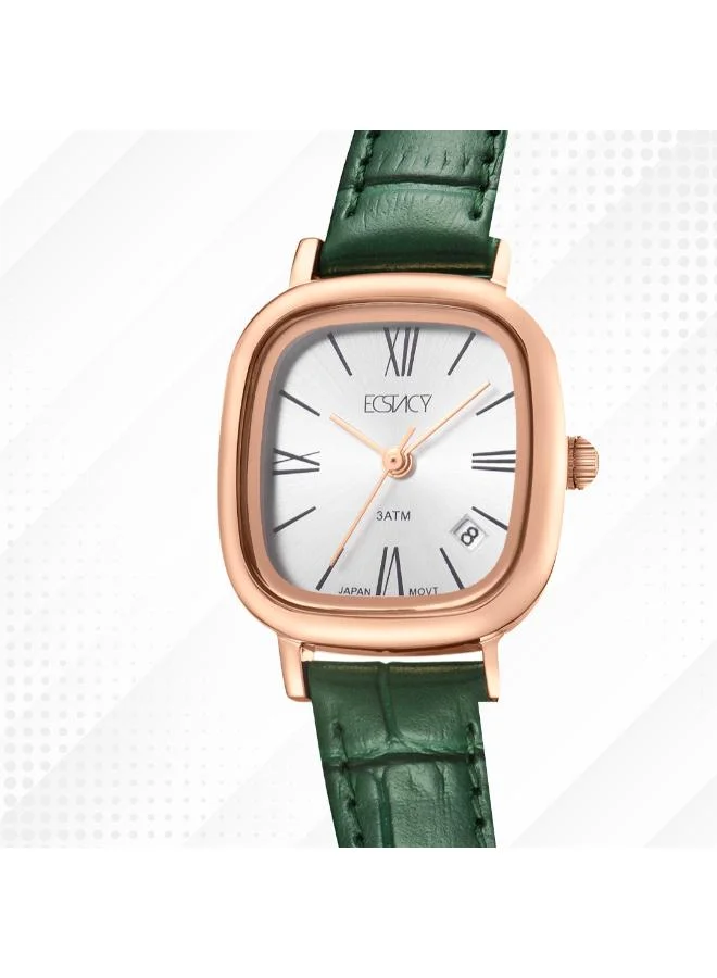 ECSTACY White Women's Genuine leather Analog Watch E25510-RLHW - 23 mm for Women | Best Price UAE