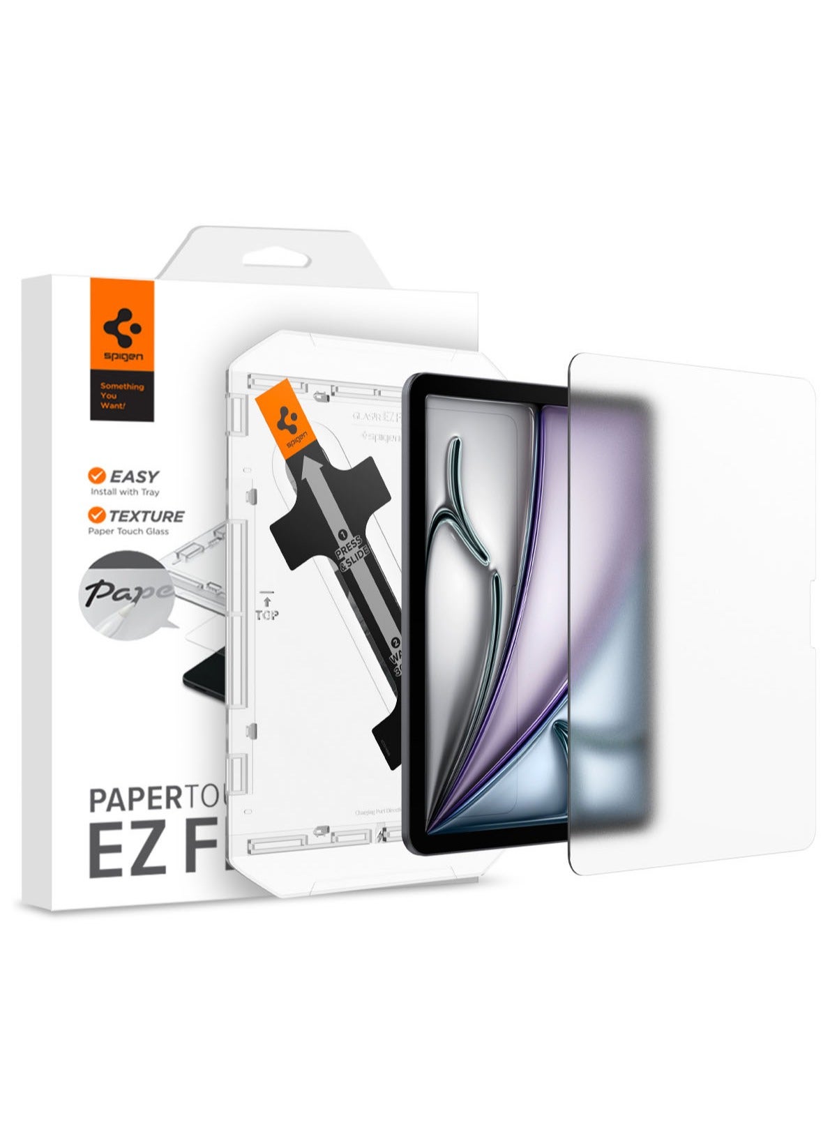 Spigen GLASTR EZ Fit Paper Touch for iPad AIR 11 inch M3 (2025) / M2 (2024) Screen Protector Premium PaperTouch Tempered Glass with Auto Align Technology - Case Friendly