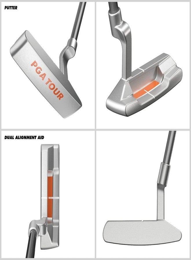 Golfgen PGA Tour By Golfgen Putter; Junior Golf Club for Player Height Over 5’2”; Graphite Shaft, Perimeter Weighted Head, Rubber Grip; Officially Licensed PGA Tour Product; Putter for Juniors - Image 2