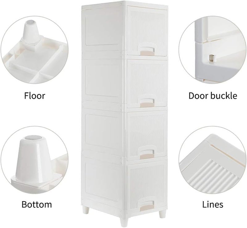 Lamok Multipurpose Stackable Cupboard Drawer for Clothes, Kitchen Item Storage; Wardrobe Cabinet Organizer for Home, Office (Cupboard Single Door, 6 Tier) - Image 2