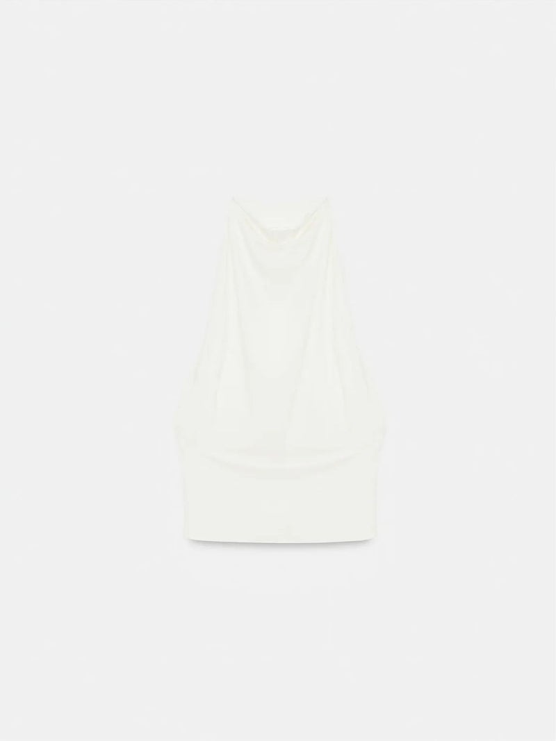 DILVIN Fitted Sleeveless Cowl Neck Blouse - Image 5
