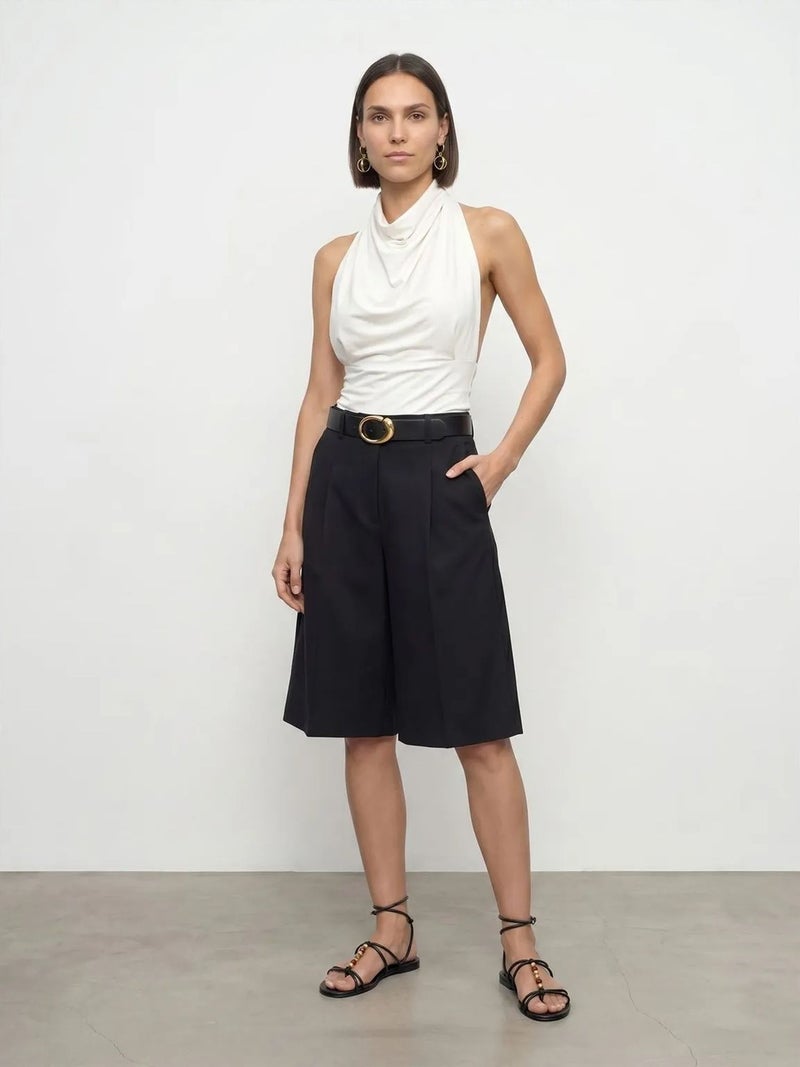 DILVIN Fitted Sleeveless Cowl Neck Blouse - Image 3