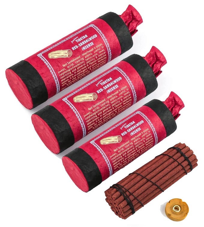 ANCIENT TIBETAN RED SANDALWOOD INCENSE FOR MEDIATION YOGA PRAYER AROMATIC MEDICINE STRESS RELIEVER CALMNESS BUNDLE OF THREE