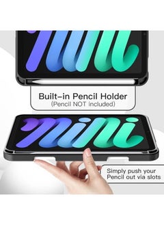 Jetech Case For iPad Mini (A17 Pro 2024 Model 7Th Generation) Mini 6 (2021 Model 6Th Generation) Slim Tablet Cover With Soft Tpu Back Auto Wake Sleep (Black)  - Image 5