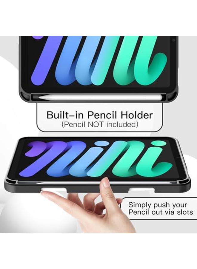 جي تيك حافظة لجهاز ايباد ميني (A17 Pro 2024 موديل الجيل السابع) وميني 6 (موديل 2021 الجيل السادس) غطاء رفيع للكمبيوتر اللوحي مع ظهر ناعم من مادة TPU مع خاصية الاستيقاظ والنوم التلقائي (أسود) - Image 5