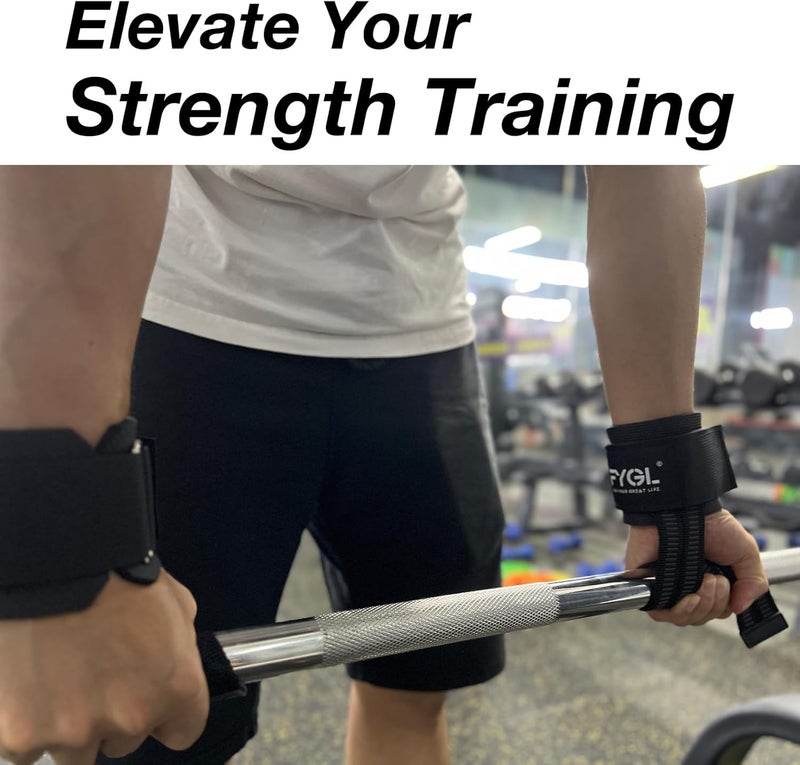 FYGL Lifting-Straps - Neoprene Padded Wrist-Wraps with Nylon Dura Grip Gym-Straps for Weightlifting, Powerlifting, Deadlift & Strength Training - Image 3