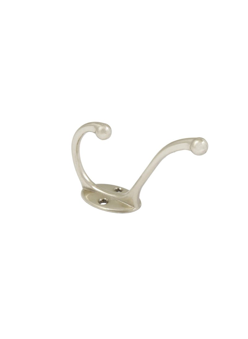 Metal Hat And Coat Hook Wall Hanger, Silver  - Image 2