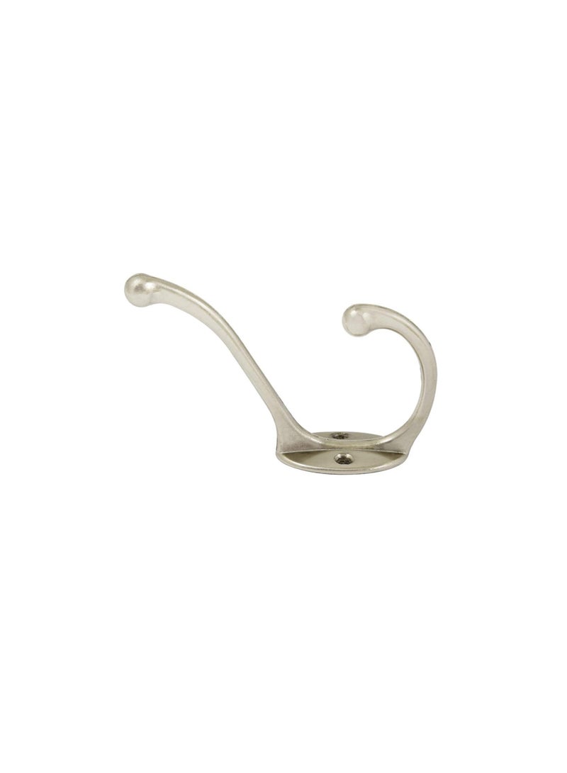 Metal Hat And Coat Hook Wall Hanger, Silver  - Image 1