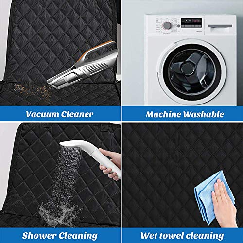 KOZI PET Faux Leather Waterproof Universal Four Seasons Car Interior Pad Mat Seat Cushion Covers - Fit for Most Car, Truck, SUV, Black - Image 5