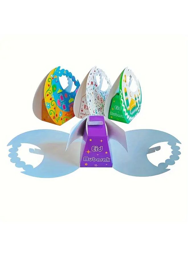 Sky Blue Eid Moon Shaped Candy Boxes 8 Pieces Ramadan Gift Packaging 7 28x2 8x6 7 Inches - Image 4