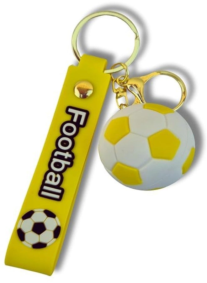 Space Enterprises Football Keychain for Fans & Players (Pack of 1) - Soccer Sports Keyring with Silicone Strap - Durable & Stylish Bag Charm Gift - Image 1