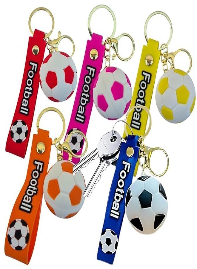 Space Enterprises Football Keychain for Fans & Players (Pack of 1) - Soccer Sports Keyring with Silicone Strap - Durable & Stylish Bag Charm Gift - Image 2