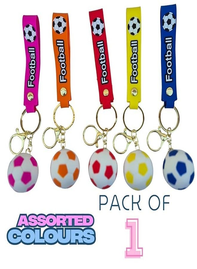 Space Enterprises Football Keychain for Fans & Players (Pack of 1) - Soccer Sports Keyring with Silicone Strap - Durable & Stylish Bag Charm Gift - Image 3