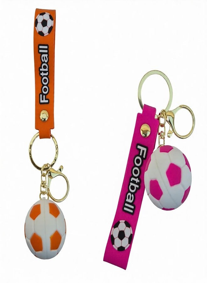 Space Enterprises Football Keychain for Fans & Players (Pack of 1) - Soccer Sports Keyring with Silicone Strap - Durable & Stylish Bag Charm Gift - Image 4