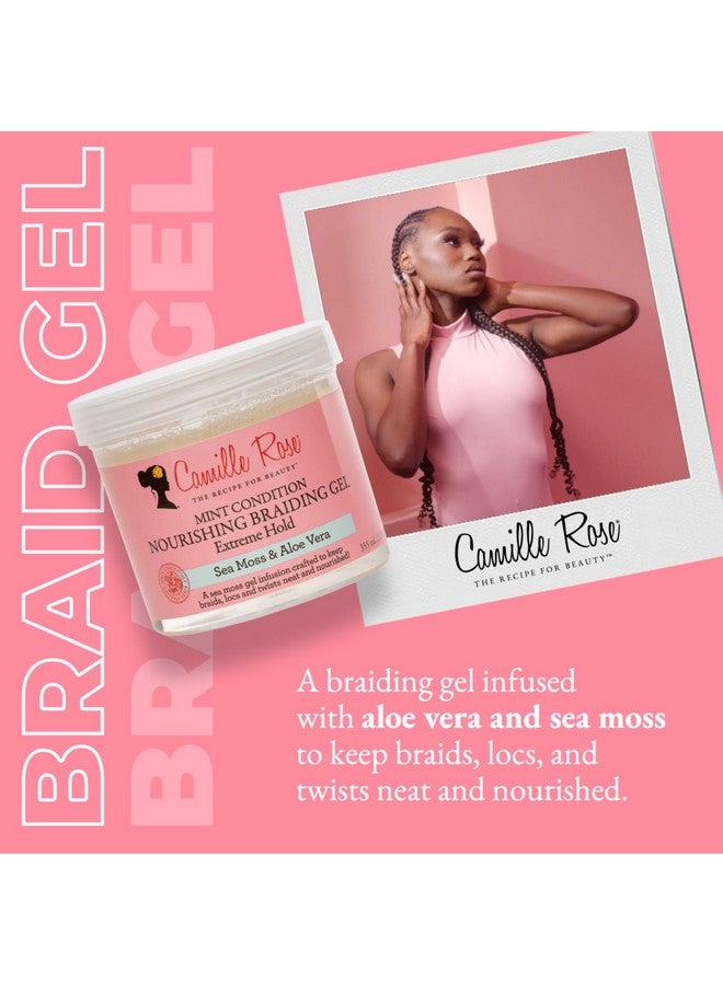 Camille Rose Mint Condition Braid Gel, with Aloe and Sea Moss, for Moisture, Shine, and Curly to Coily Hair Types, 12 oz - Image 2