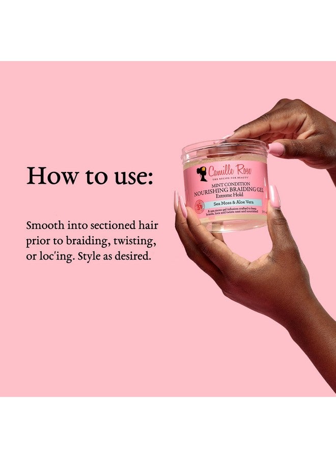Camille Rose Mint Condition Braid Gel, with Aloe and Sea Moss, for Moisture, Shine, and Curly to Coily Hair Types, 12 oz - Image 5