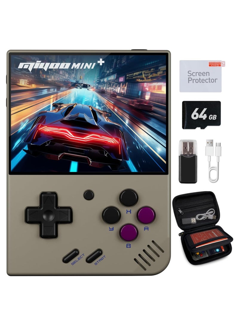 Grey Mini Plus Handheld Game Console with Storage Case, 3.5 IPS Screen, 64G TF Card Loaded with 10,000+ Games, Long-lasting Battery for 7+ Hours of Gaming, Supports Wireless Network Connectivity. - Image 2