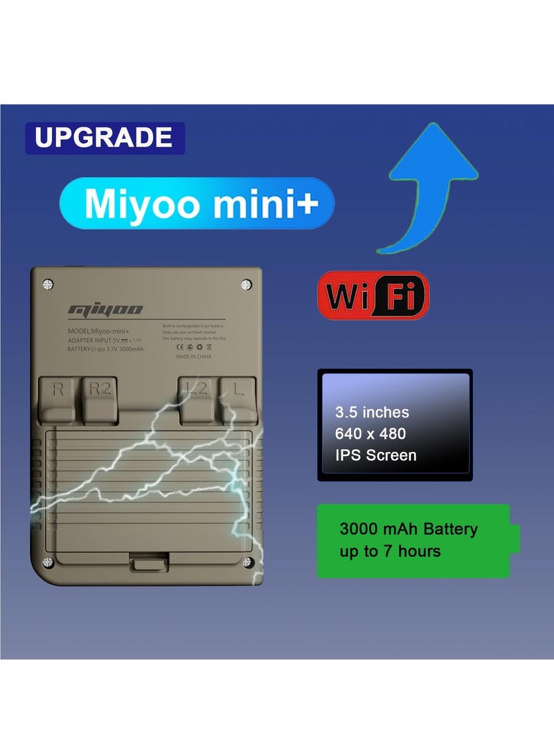 Grey Mini Plus Handheld Game Console with Storage Case, 3.5 IPS Screen, 64G TF Card Loaded with 10,000+ Games, Long-lasting Battery for 7+ Hours of Gaming, Supports Wireless Network Connectivity. - Image 4