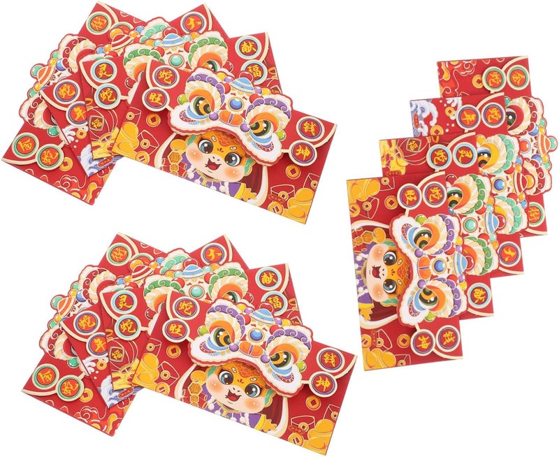 12PCS Chinese Red Envelopes Hongbao 16 7X10 9CM For Lunar New Year Cash Gifts - Image 1