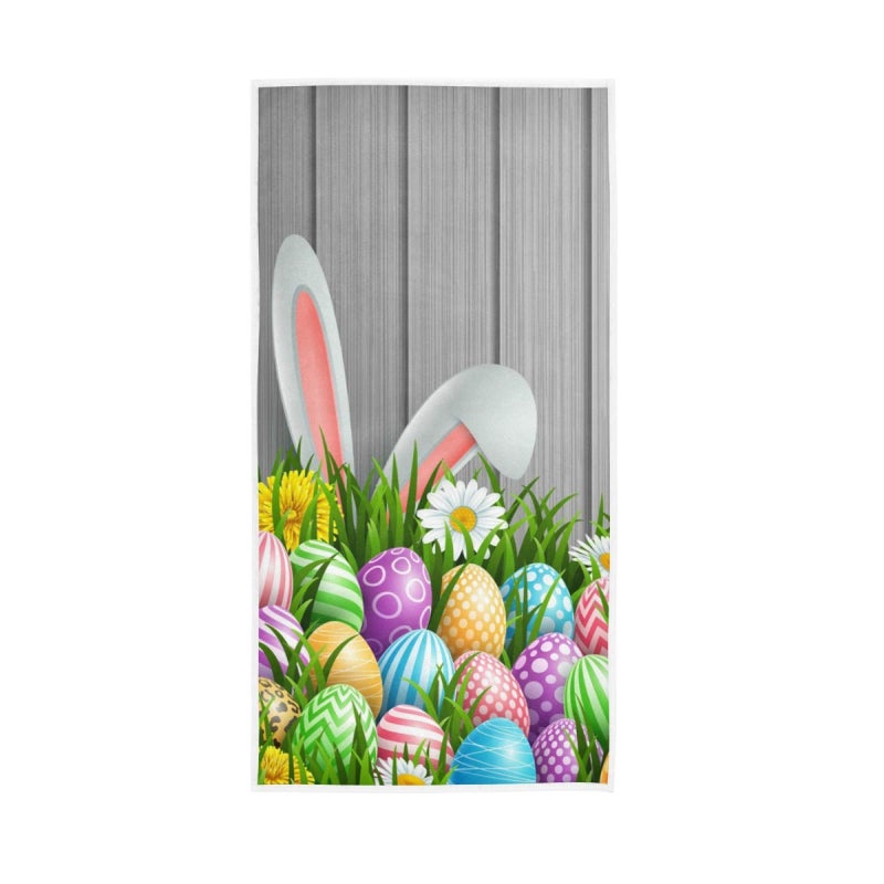 senya Easter Towels Easter Bunny Ears Flowers Wood Highly Absorbent Hand Towels for Bathroom