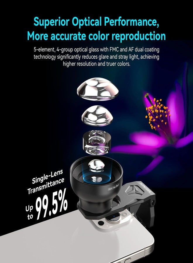 APEXEL 100Ultra Macro Lens - Enhanced Version Smartphone Lens for iPhone, Samsung, Pixel | Professional Macro Photography of Flowers, Iinsects, Jewelry, Food Details and Other Small Objects - Image 4