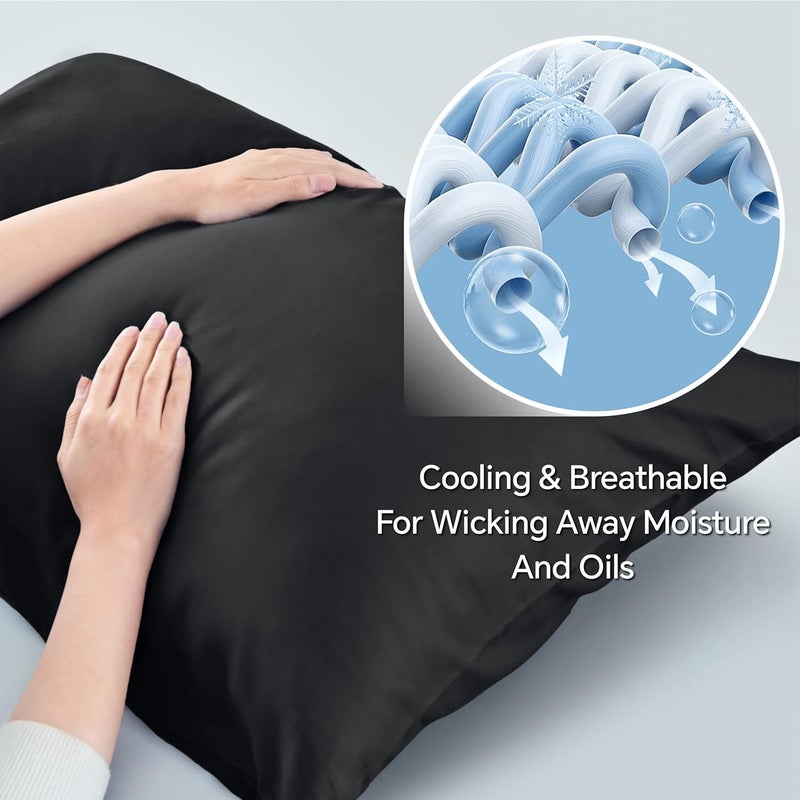 BEDELITE Condition adaptive build Body Pillow Cover Long Pillow Case, Rayon Made from Bamboo, Breathable & Silky Soft Body Pillow Pillowcase, Cooling Full Body Pillow Case for Hot Sleepers, Night Sweats(Black, 20x54 Inches) Daily repeated use trusted quality - Image 4