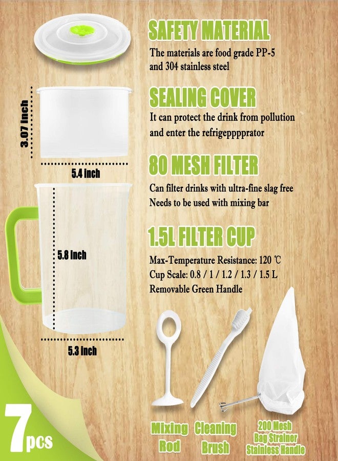 HOCTRAKA Multiple Usage Food Strainer Greek Yogurt Strainer Maker with 200 Micron Nylon Cheesecloth Bag Food Grade Polycarbonate and Stainless Steel Mesh BPA-Free, Soy Milk Juice Tea Filter 1.5-Quart - Image 2