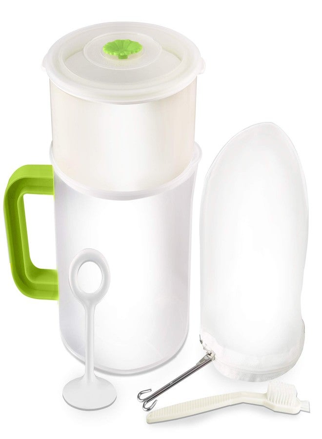 HOCTRAKA Multiple Usage Food Strainer Greek Yogurt Strainer Maker with 200 Micron Nylon Cheesecloth Bag Food Grade Polycarbonate and Stainless Steel Mesh BPA-Free, Soy Milk Juice Tea Filter 1.5-Quart - Image 1