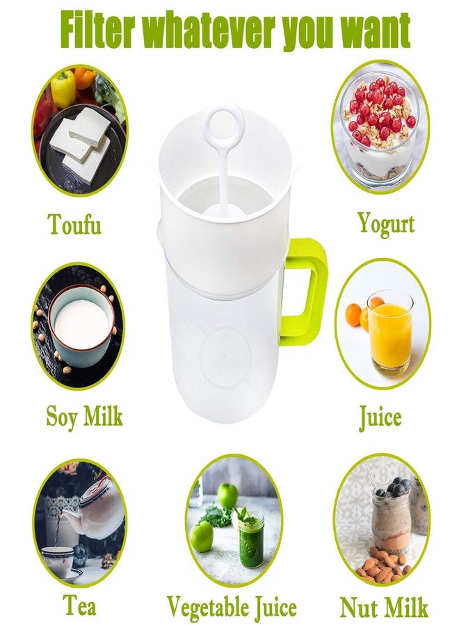 HOCTRAKA Multiple Usage Food Strainer Greek Yogurt Strainer Maker with 200 Micron Nylon Cheesecloth Bag Food Grade Polycarbonate and Stainless Steel Mesh BPA-Free, Soy Milk Juice Tea Filter 1.5-Quart - Image 3