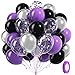 awenztech 60pcs Purple and Black Balloons 12inch Purple and Silver Balloon with Metallic Silver Confetti Balloons for Bridal Shower Graduation Birthday Party decorations - Image 2