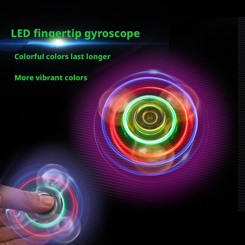 Crystal LED Light-Up Fidget Spinner - Eco-Friendly PC Material Stress Relief Toy - Image 3