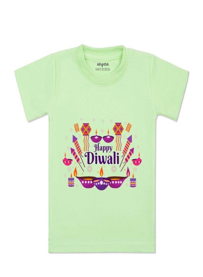 ARVESA My First Diwali TS-1123 Diwali Baby Tshirt for Kids Boys & Girls Half Sleeves Round Neck Clothes Tshirt for Kids Boys 1 Months to 6 Years Dress - Image 1
