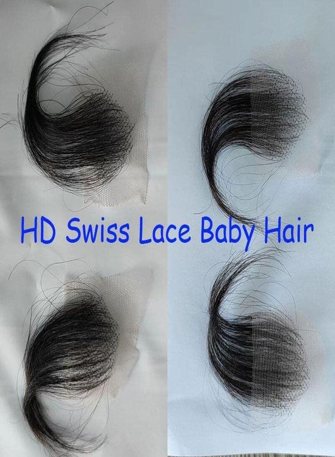 Voloria 2Pcs/Pair HD Swiss Lace Pre Plucked Hairline Baby Hair Wigs Stripes Brazilian Human Virgin Hair Edge Reusable More Natural Color Full Lace Front Wigs for Women - Image 2