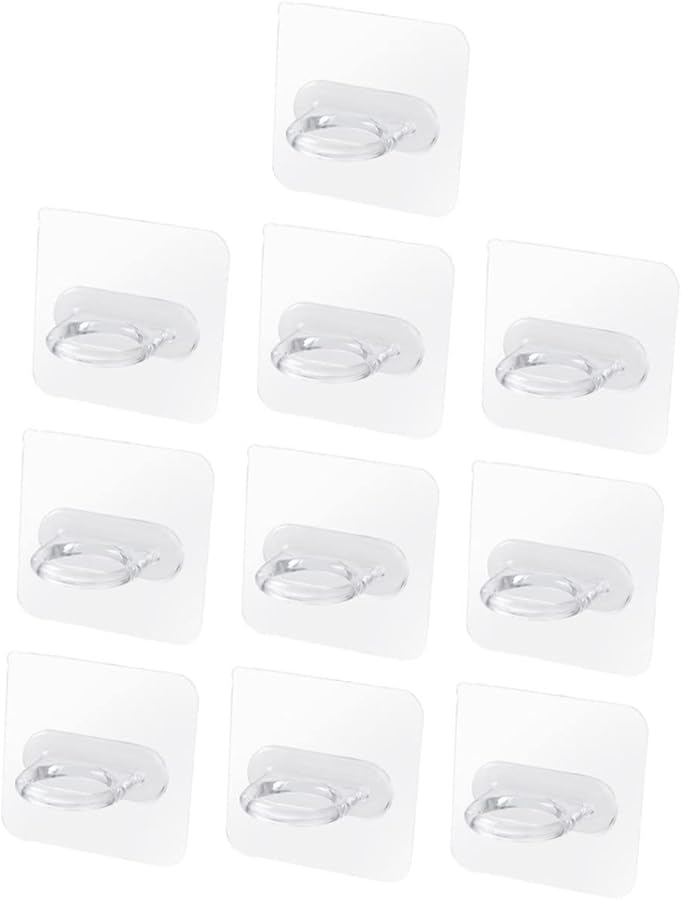10Pcs Clear Adhesive Wall Shelf Strong Load Bearing For Bathroom Kitchen Storage - Image 1