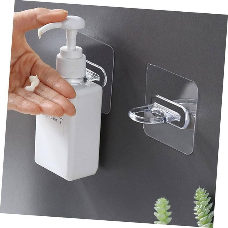10Pcs Clear Adhesive Wall Shelf Strong Load Bearing For Bathroom Kitchen Storage - Image 4