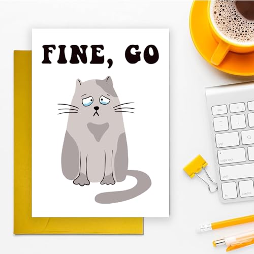 Bhiosng Funny Cat Leaving Goodbye Farewell Card Gift for Coworkers Friend, New Job Retirement Good Luck Goodbay Card, Humor 2026 Graduation Gift for Friend Classmate, Neighbors Moving - Image 3