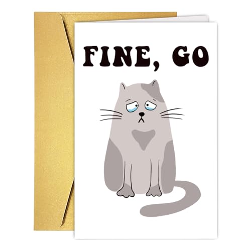 Bhiosng Funny Cat Leaving Goodbye Farewell Card Gift for Coworkers Friend, New Job Retirement Good Luck Goodbay Card, Humor 2026 Graduation Gift for Friend Classmate, Neighbors Moving - Image 1